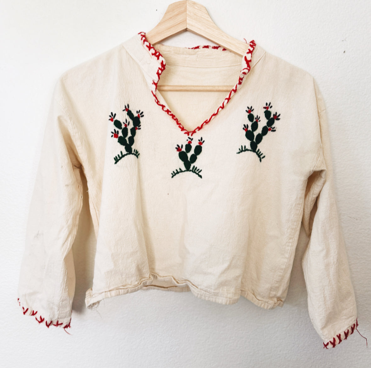 Vintage Embroidered Cactus Top