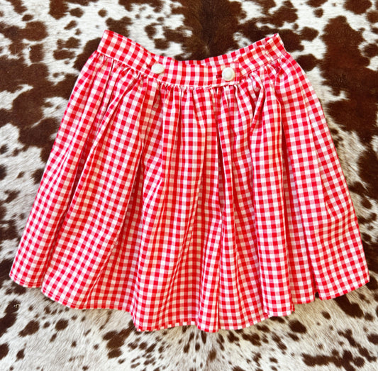 Vintage Gingham Print Skirt