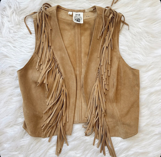 Vintage Suede Fringe Vest