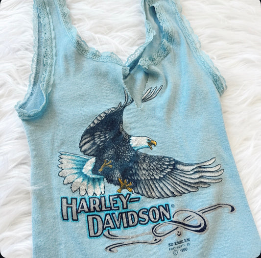 Vintage Harley Davidson Blue Tank Top