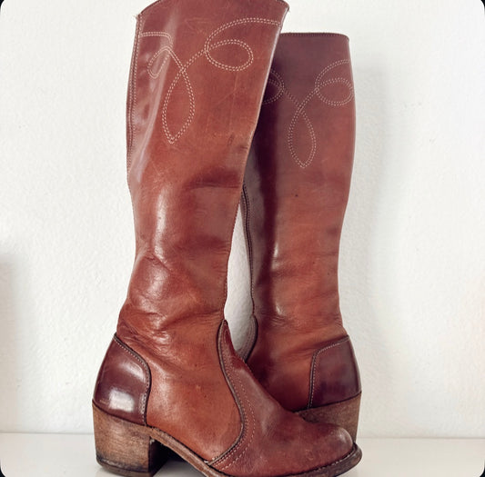 Vintage 1970s Brown Boots