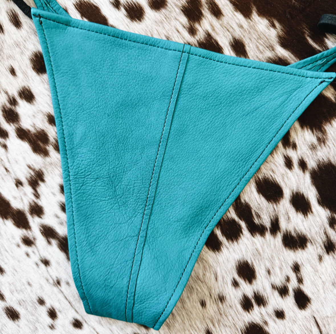 Vintage Blue Leather Bikini Bottoms