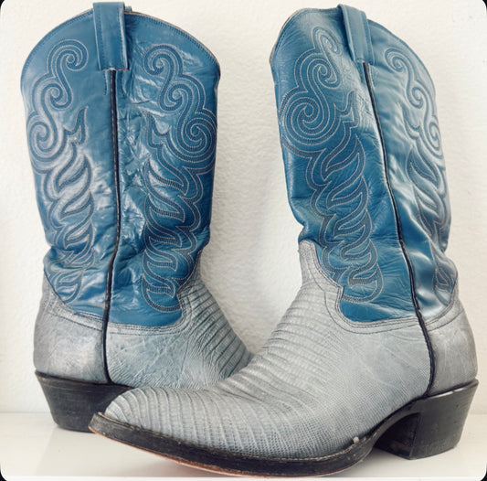 Vintage Blue Cowboy Boots