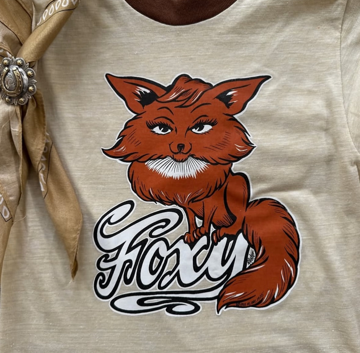 Vintage 70s Foxy Ringer Tee