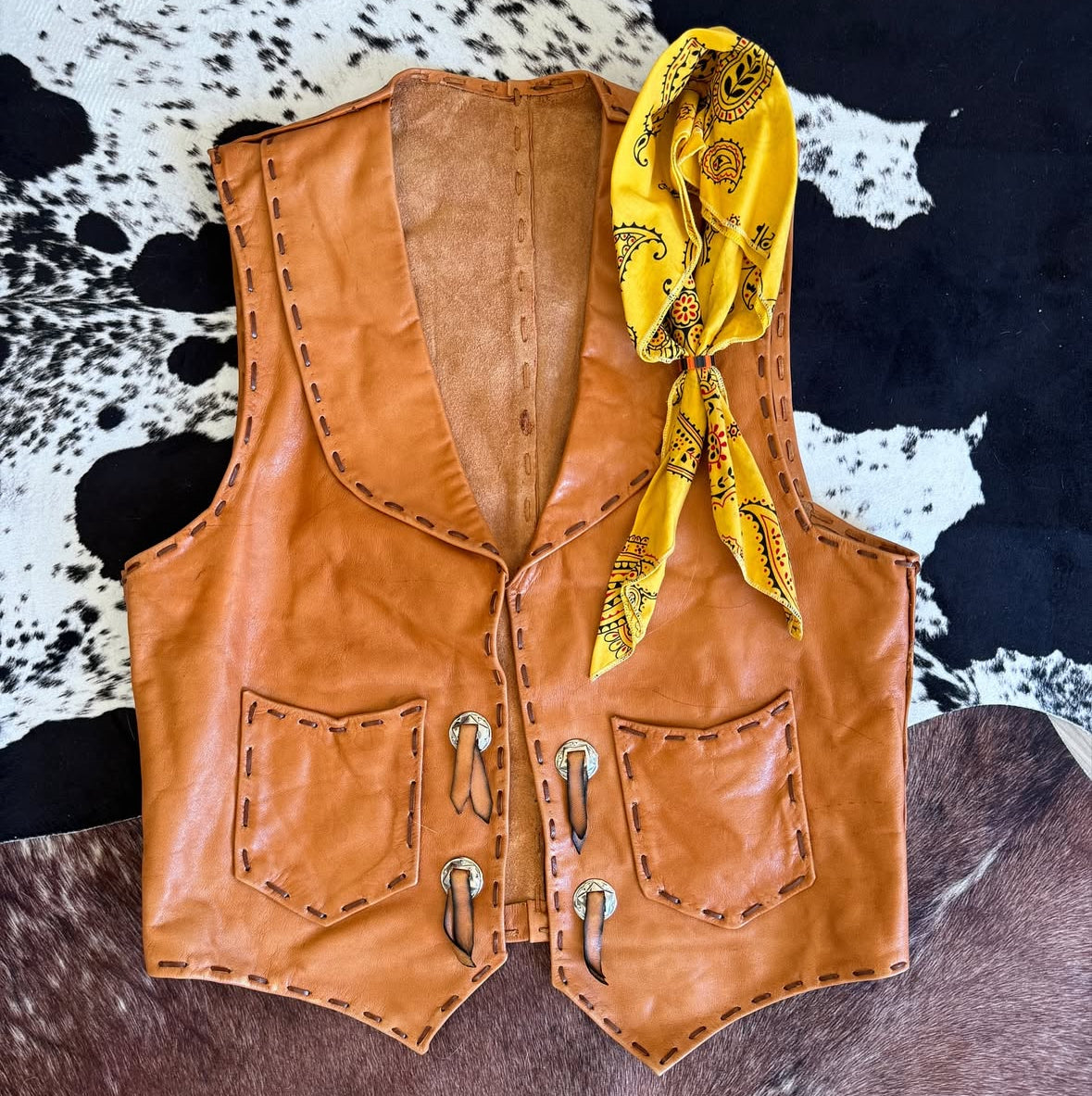 Vintage 70s Leather Vest