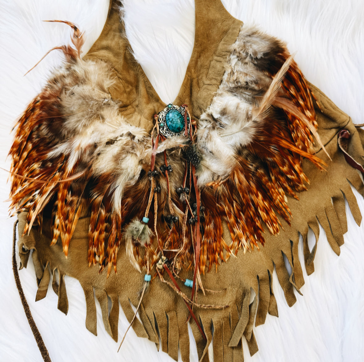 Vintage Feathered Halter Top