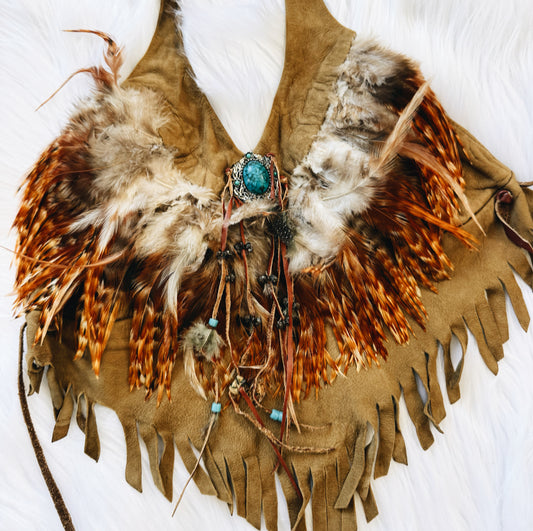 Vintage Feathered Halter Top