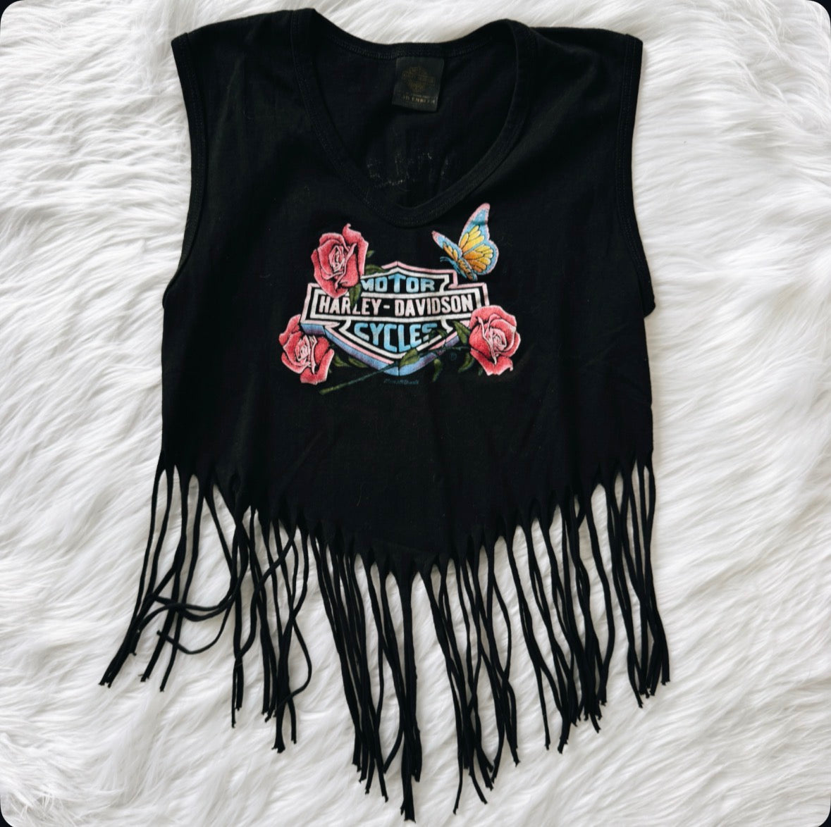 Vintage 3D Emblem Harley Davidson Cut Tank