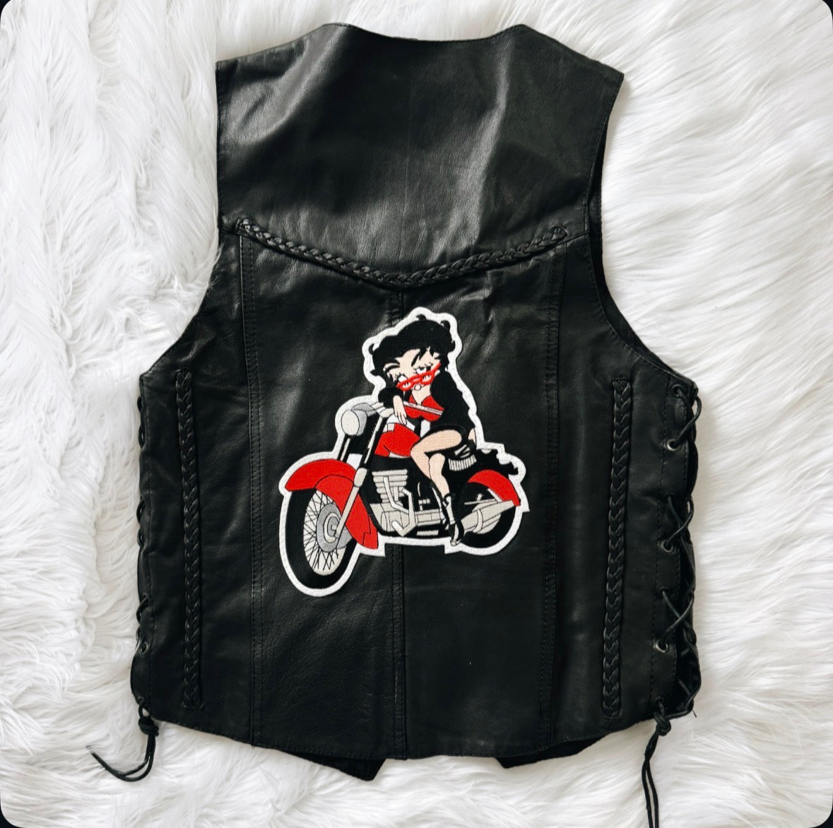 Vintage Betty Boop Biker Leather Vest