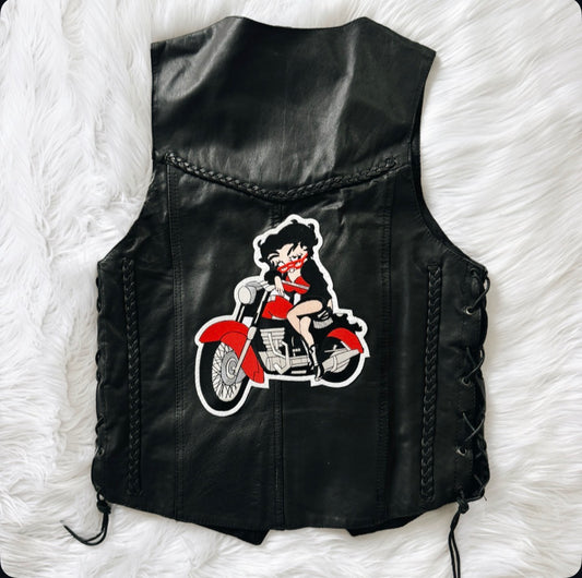 Vintage Betty Boop Biker Leather Vest