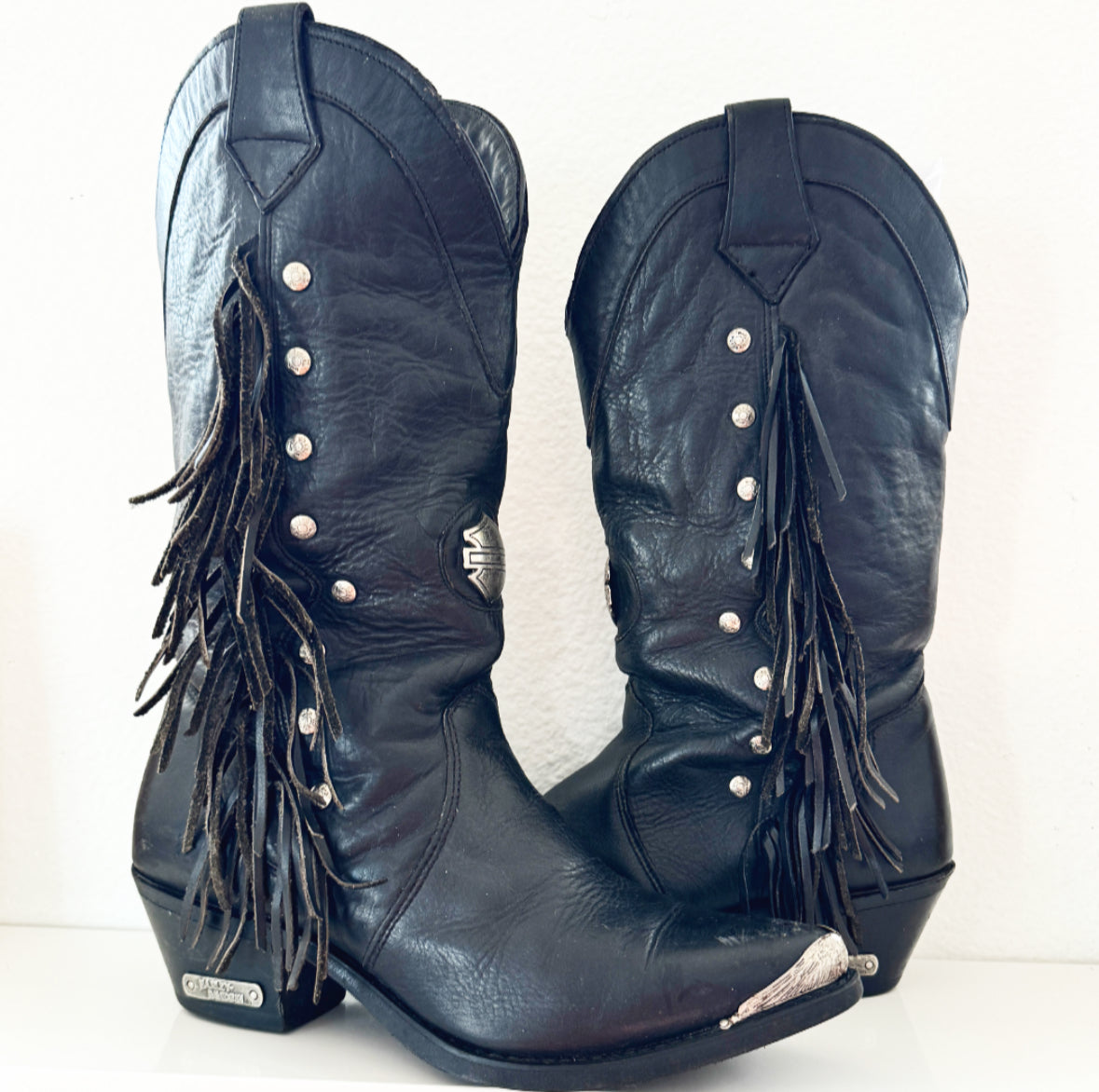 Vintage Harley Fringe Cowboy Boots