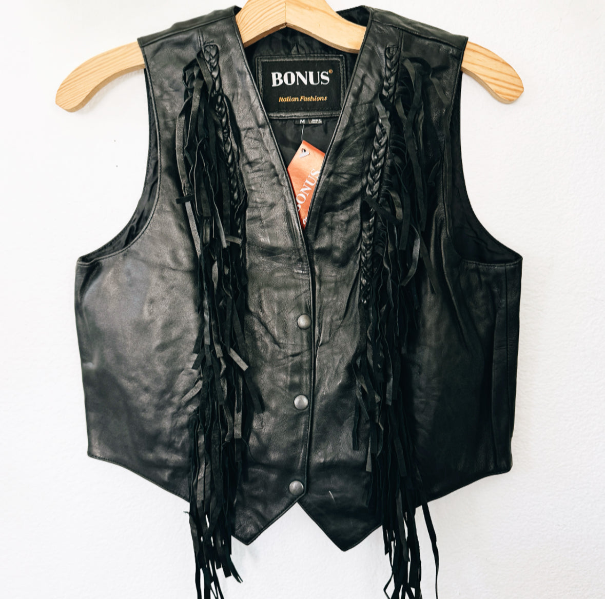 Vintage Fringe Black Vest