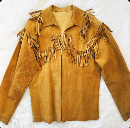 Vintage 1960s Fringe Zip Up Jacket