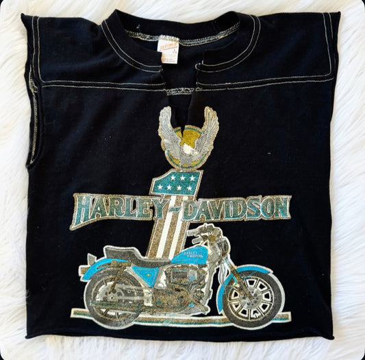 Vintage Harley Davidson Glitter Tank Top