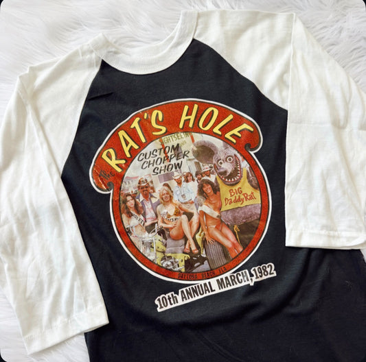 Vintage 1982 Rats Hole Chopper Show Tee