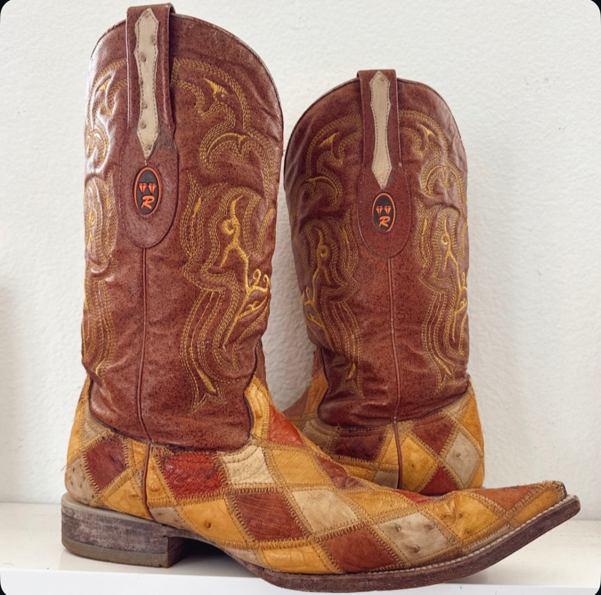 Vintage Patchwork Cowboy Boots
