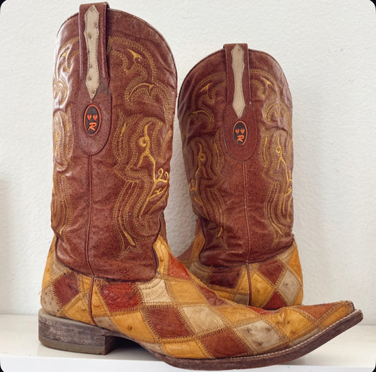 Vintage Patchwork Cowboy Boots