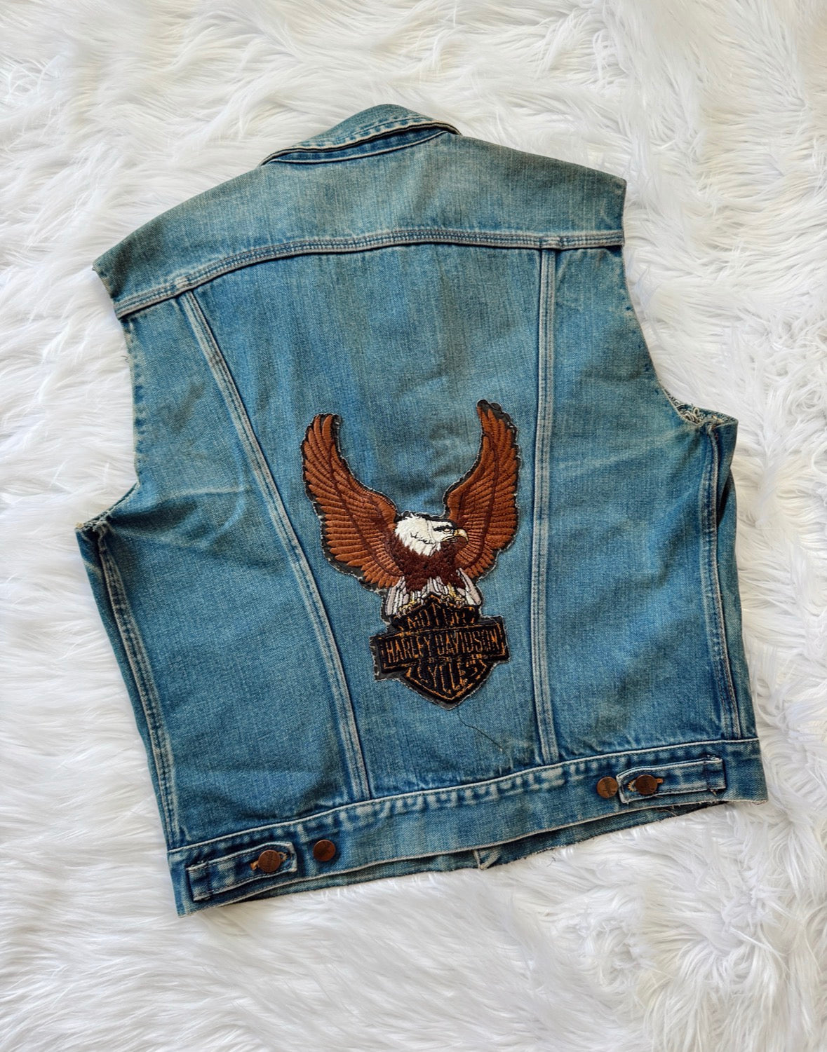 Vintage Harley Sportster Wrangler Denim Vest