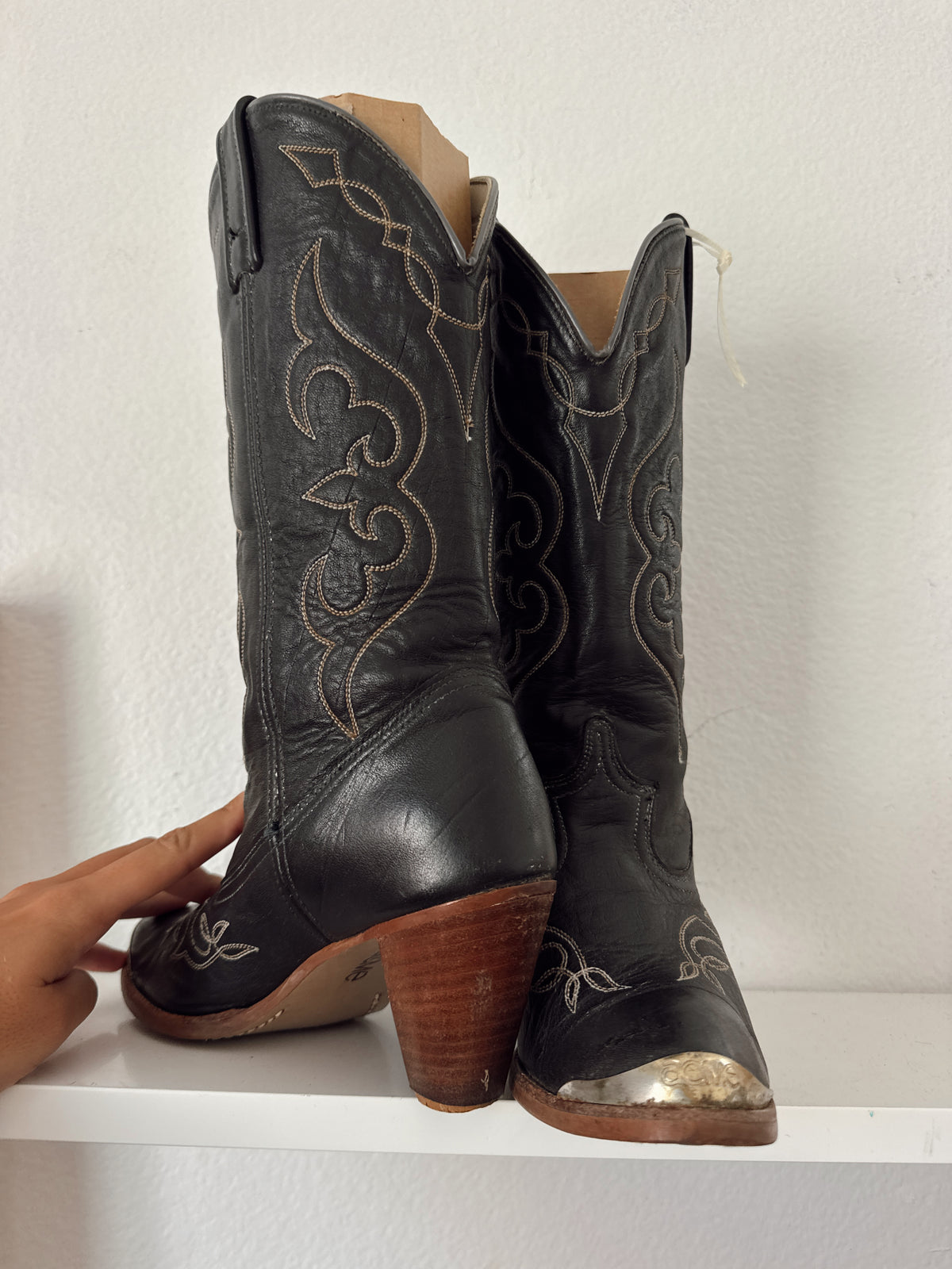 Vintage Black Cowboy Boots