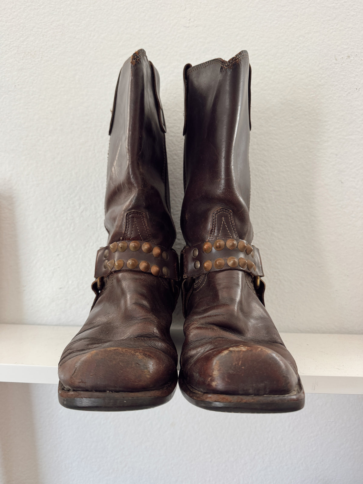 Vintage Brown Biker Boots