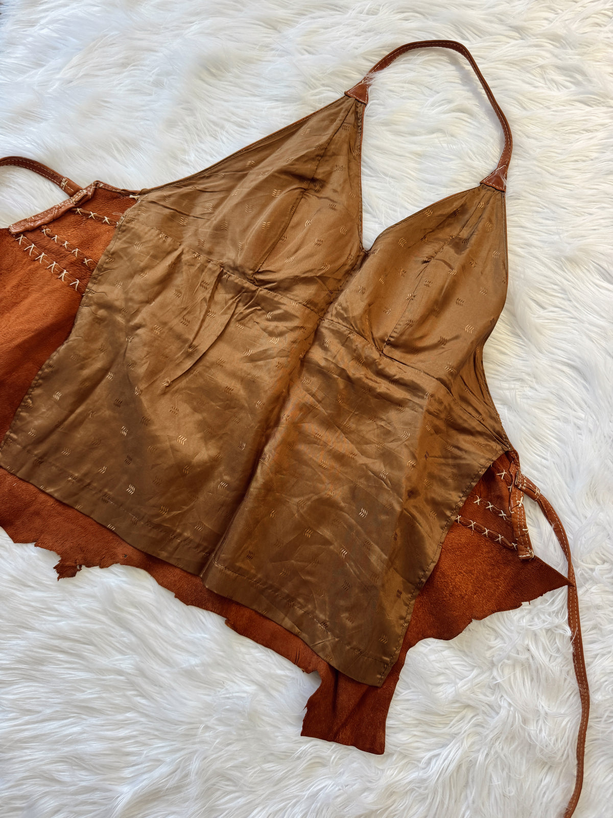 Vintage Leather Halter Top