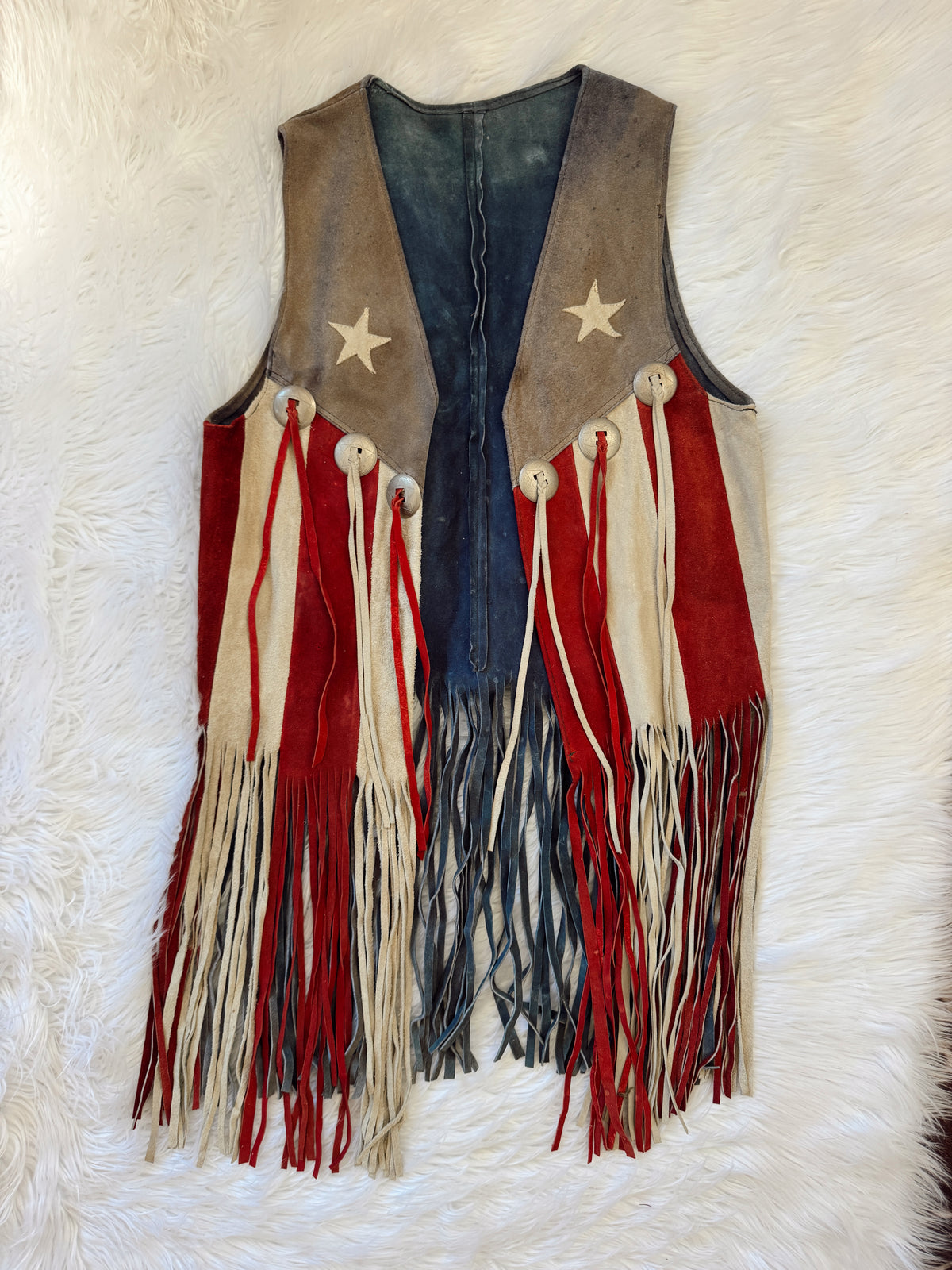 Vintage USA Suede Fringe Leather Vest