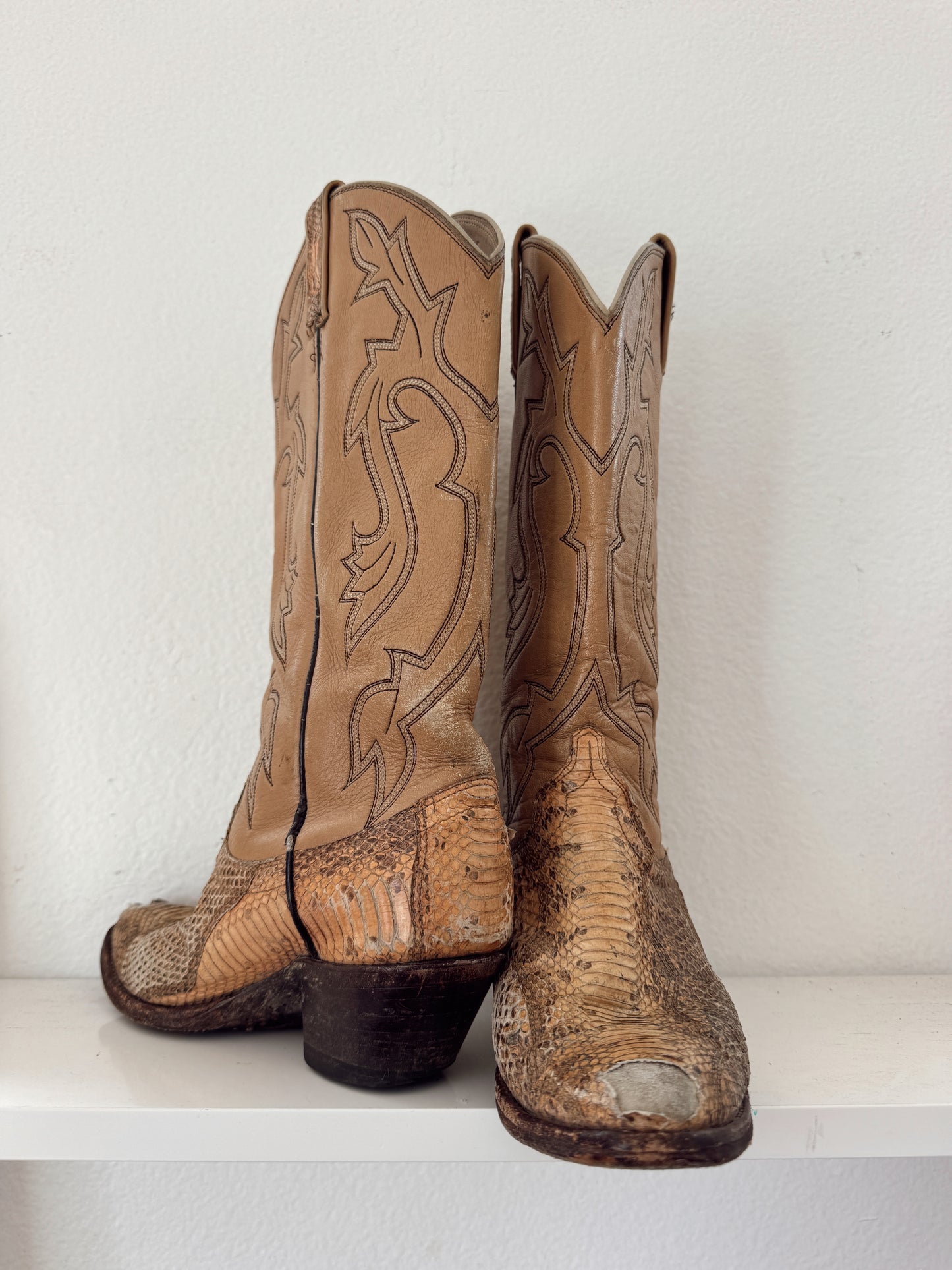 Vintage Snakeskin Cowboy Boots