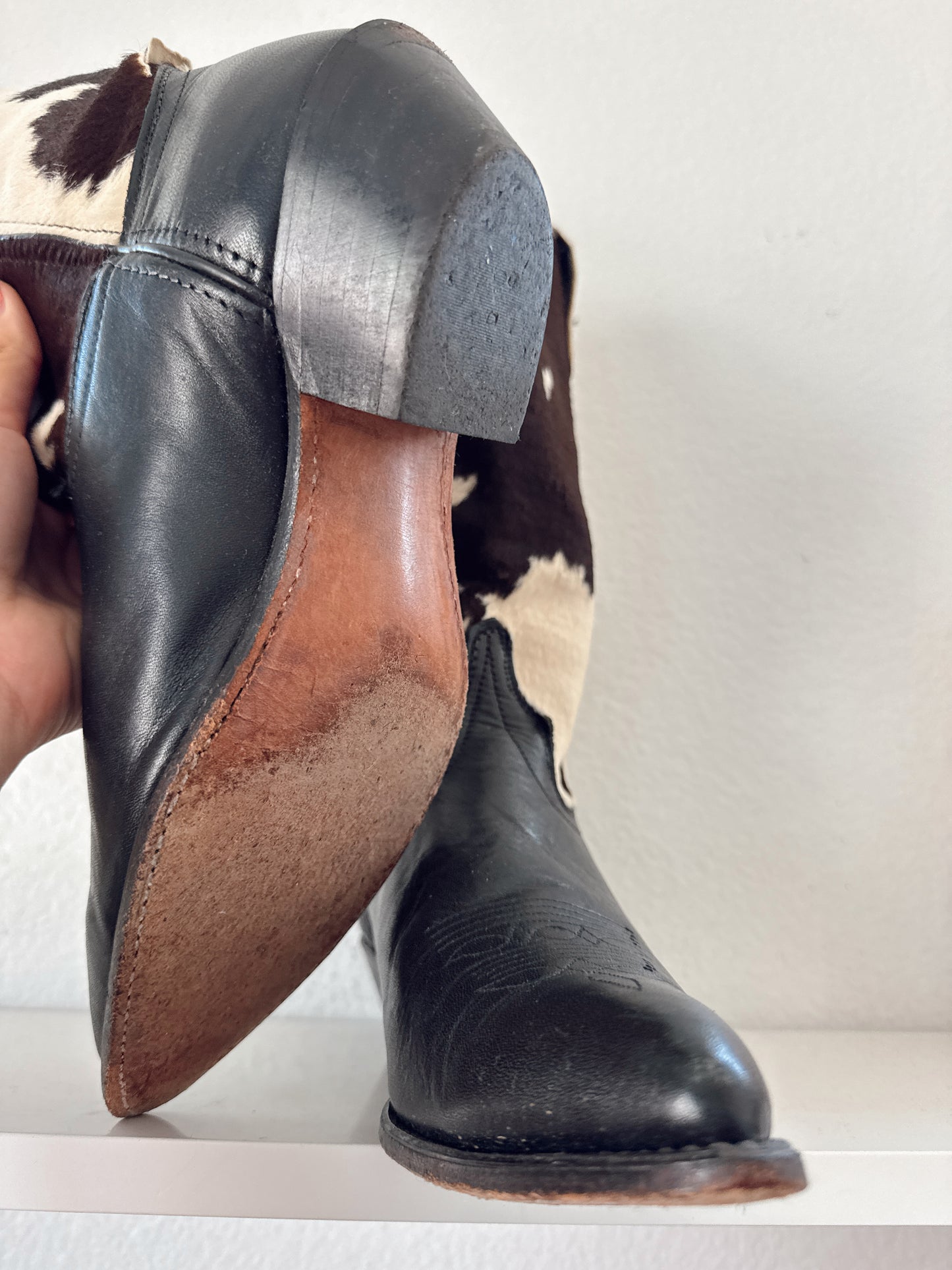Vintage Cowhide Cowboy Boots