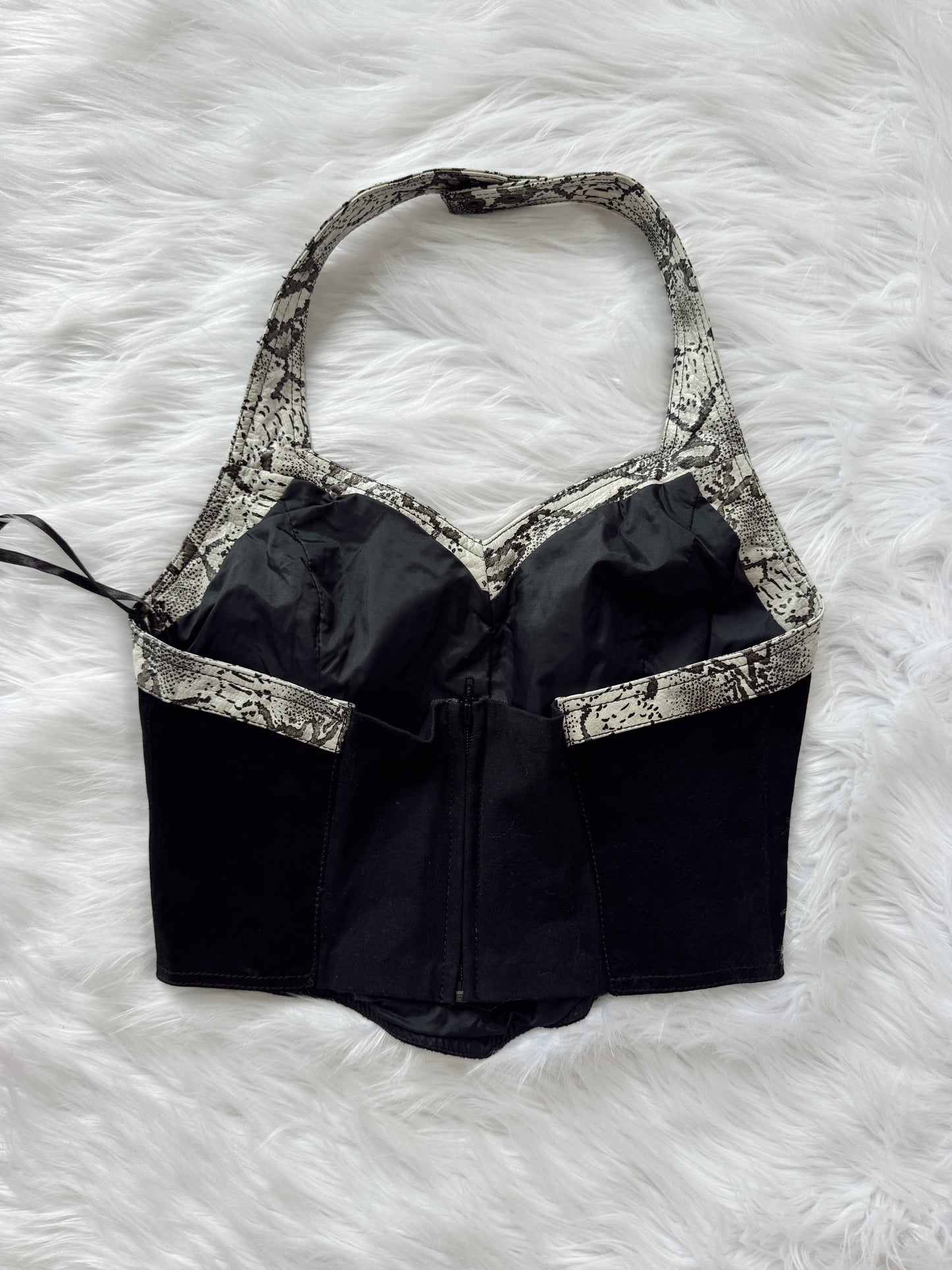 Vintage Snakeskin Suede Halter Top