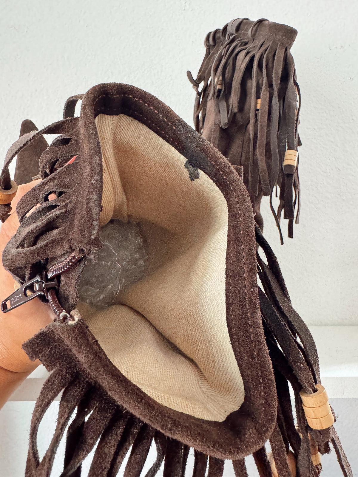 Vintage Brown Fringe Boots