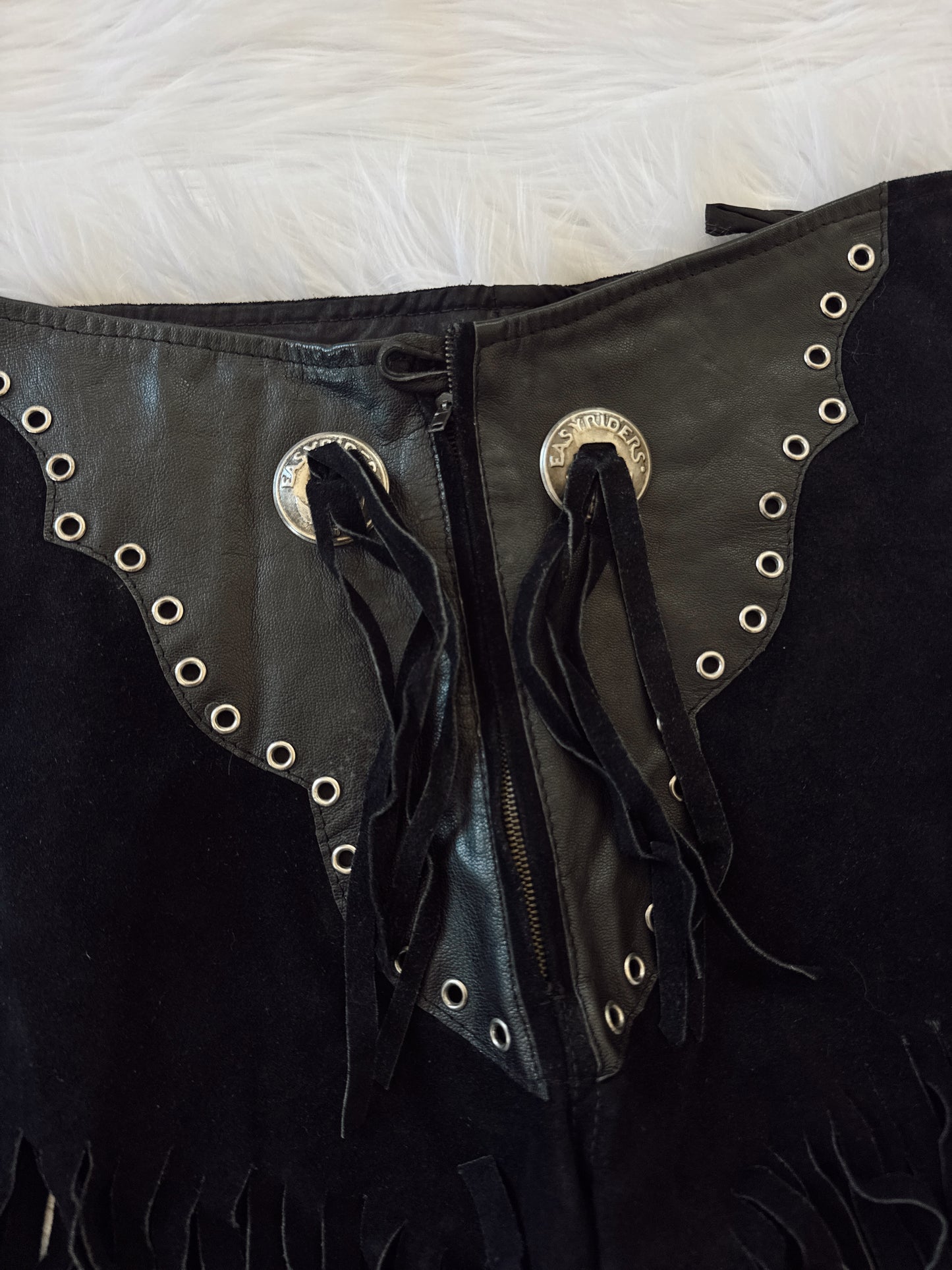 Vintage Easyriders Fringe Leather Shorts