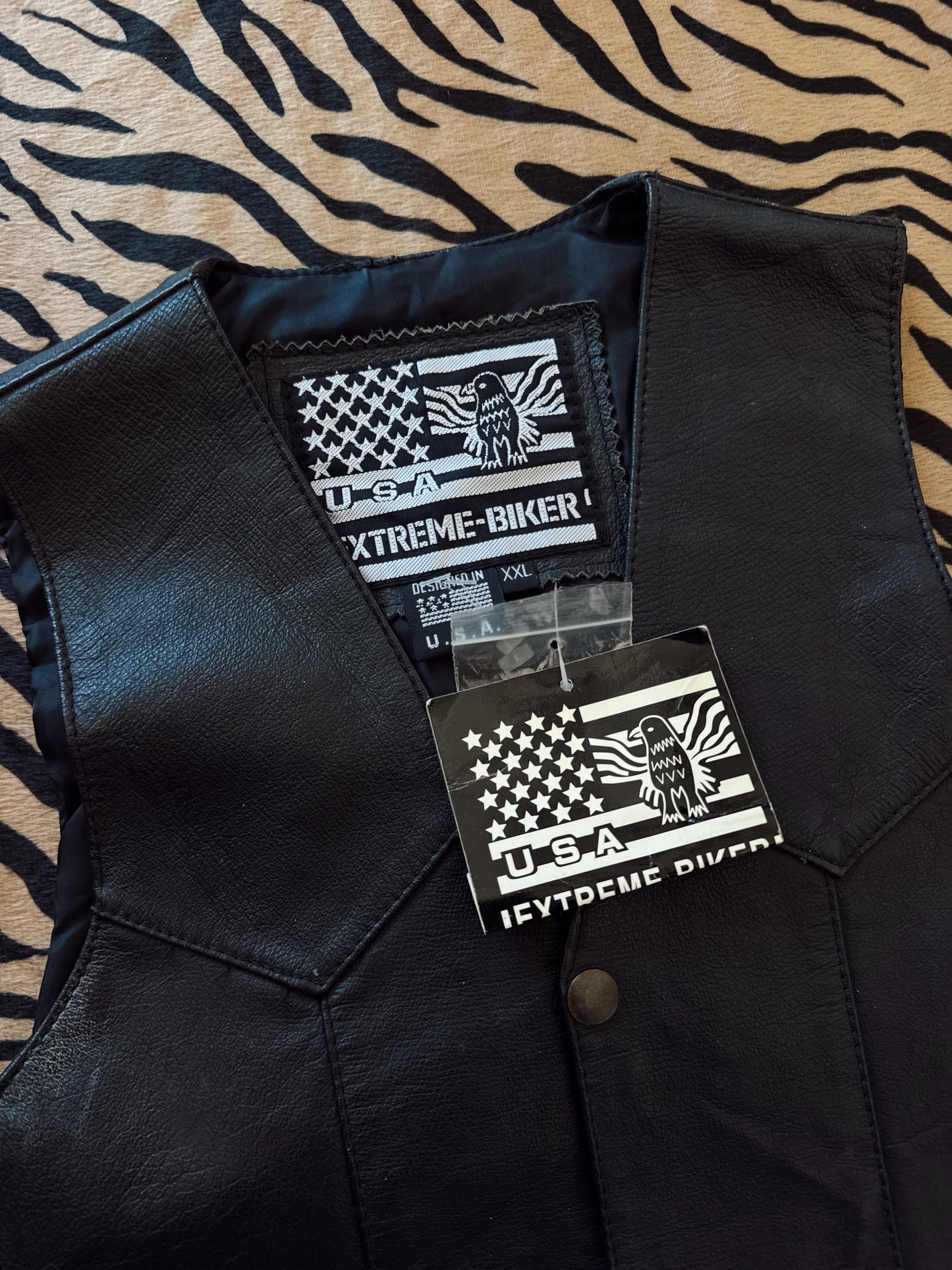 Vintage Black Leather Vest