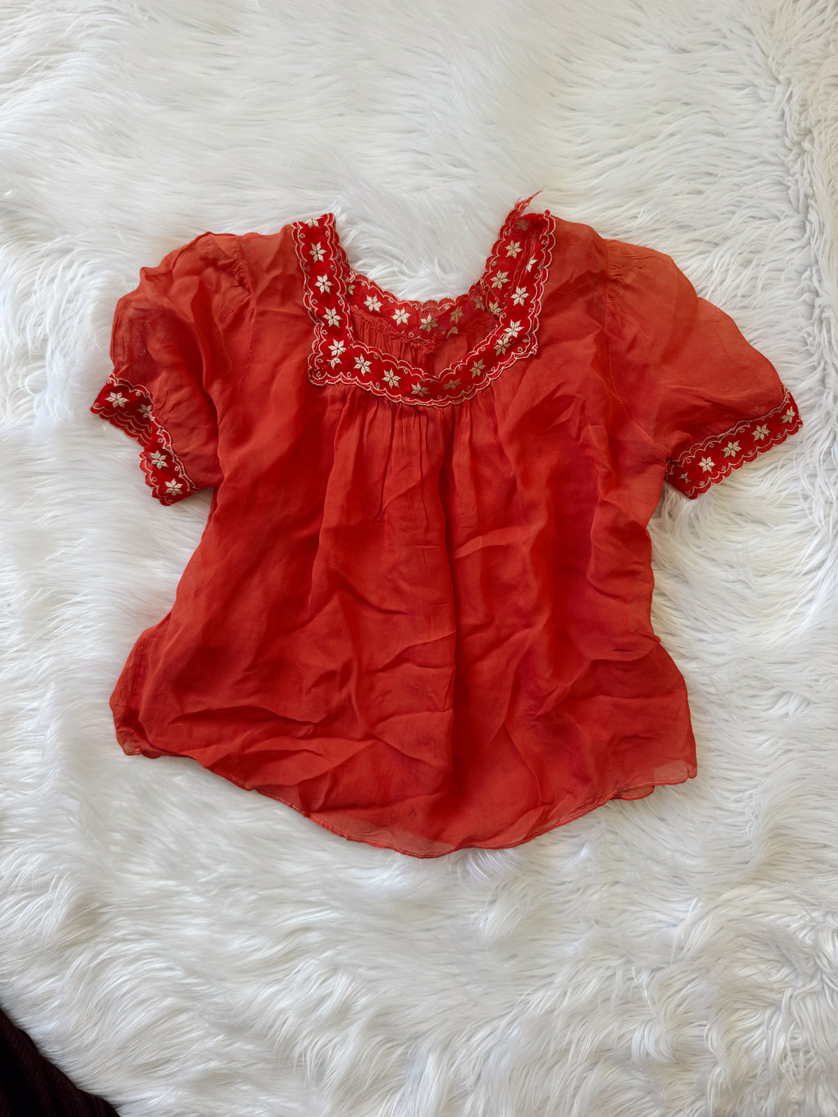 Vintage 1970s Floral Flowy Top