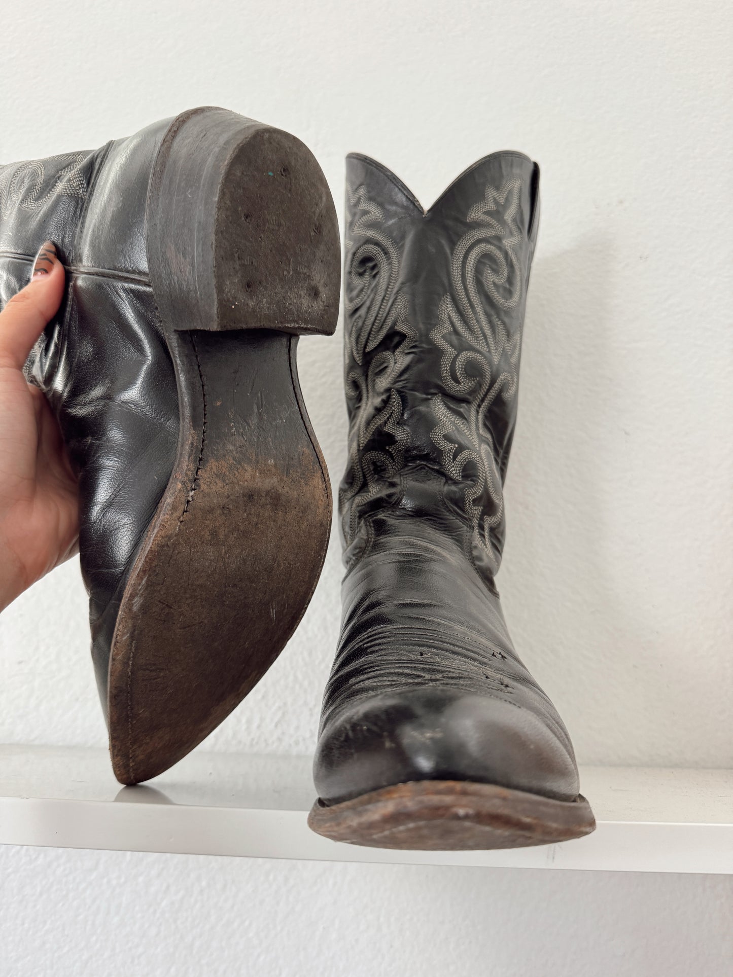 Vintage Black Cowboy Boots