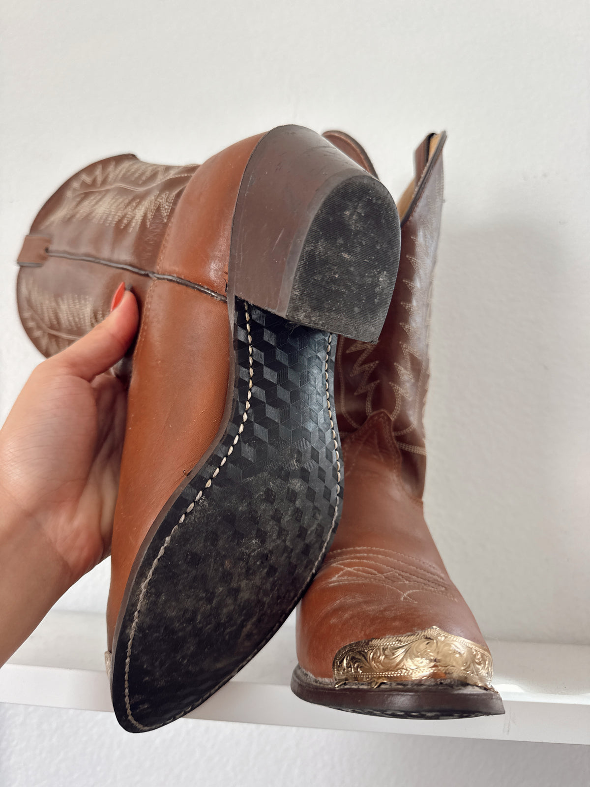 Vintage Brown Cowboy Boots