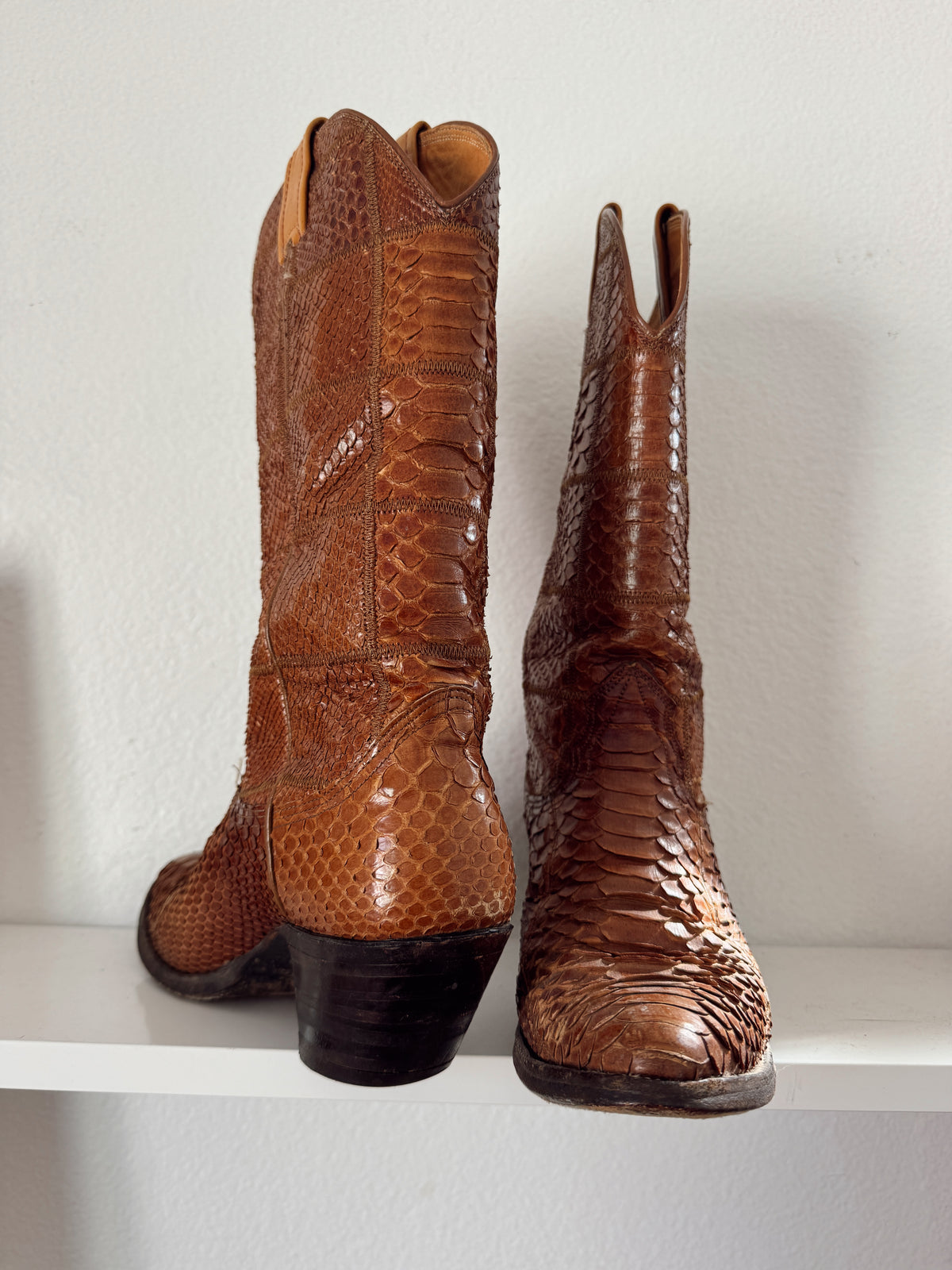 Vintage Patchwork Snakeskin Cowbloy Bpots