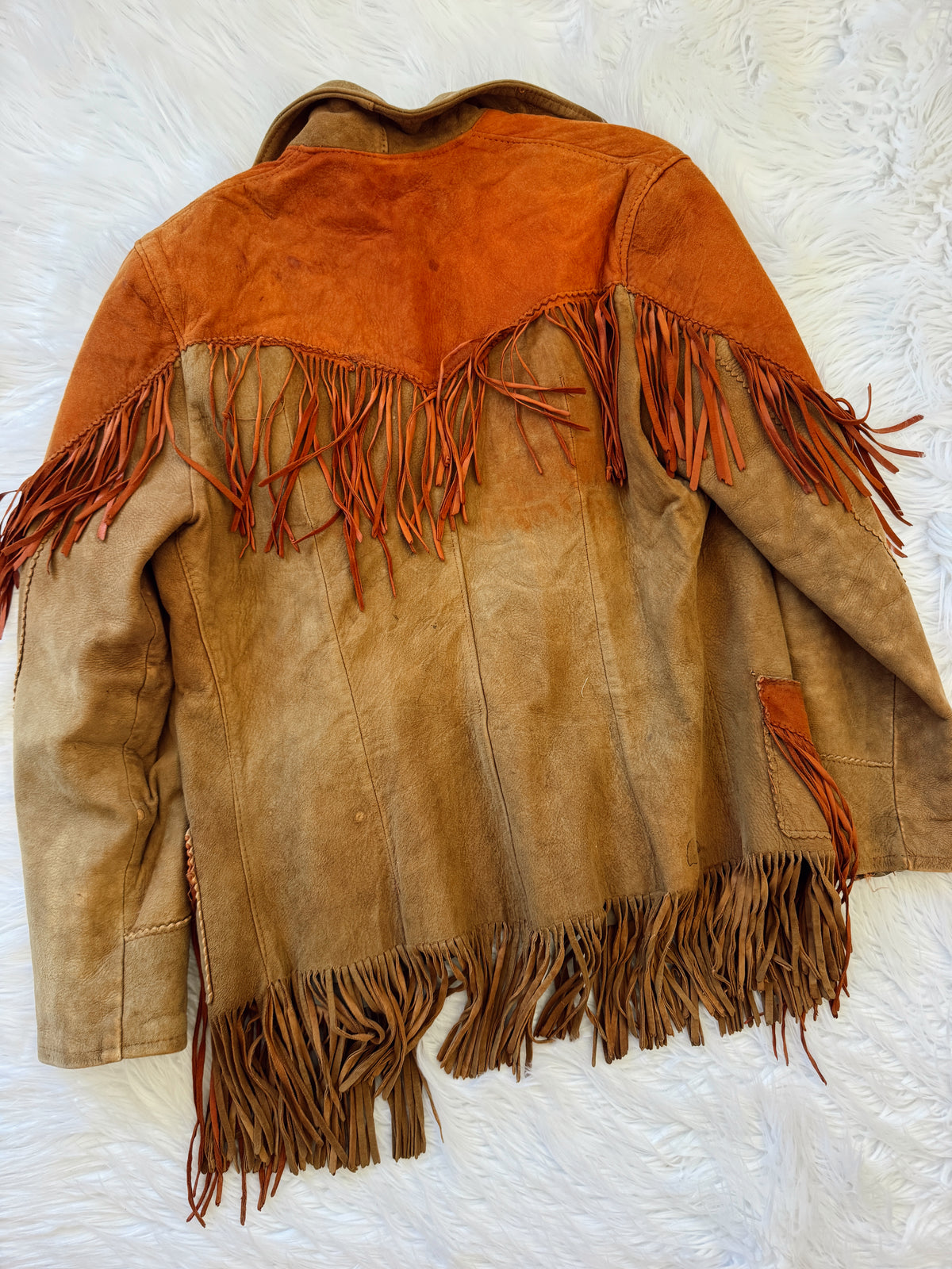 Vintage Two Tone Suede Fringe Jacket