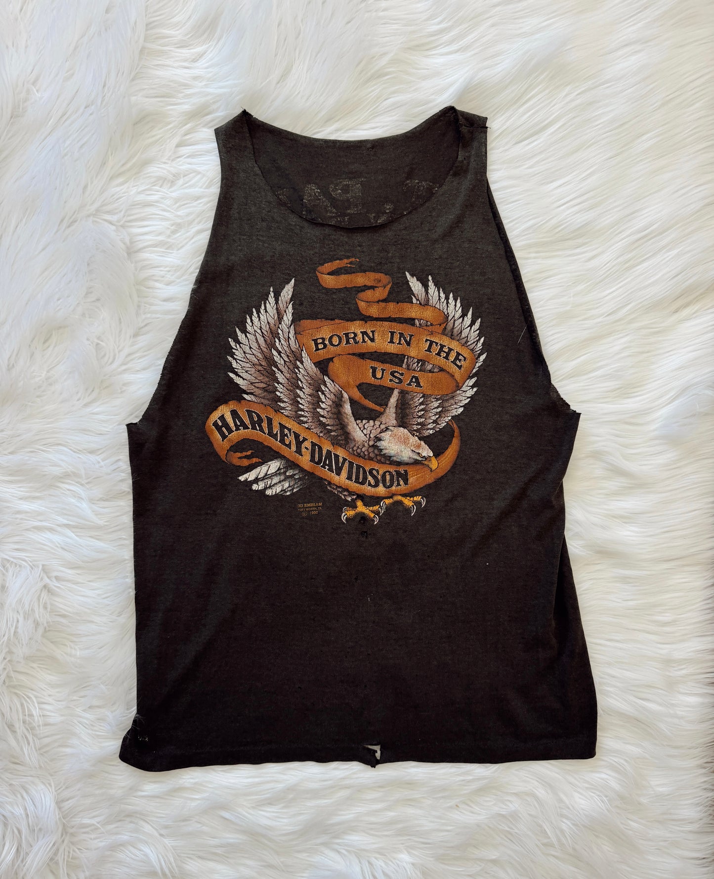 Vintage Harley 3D Emblem USA Tank Top
