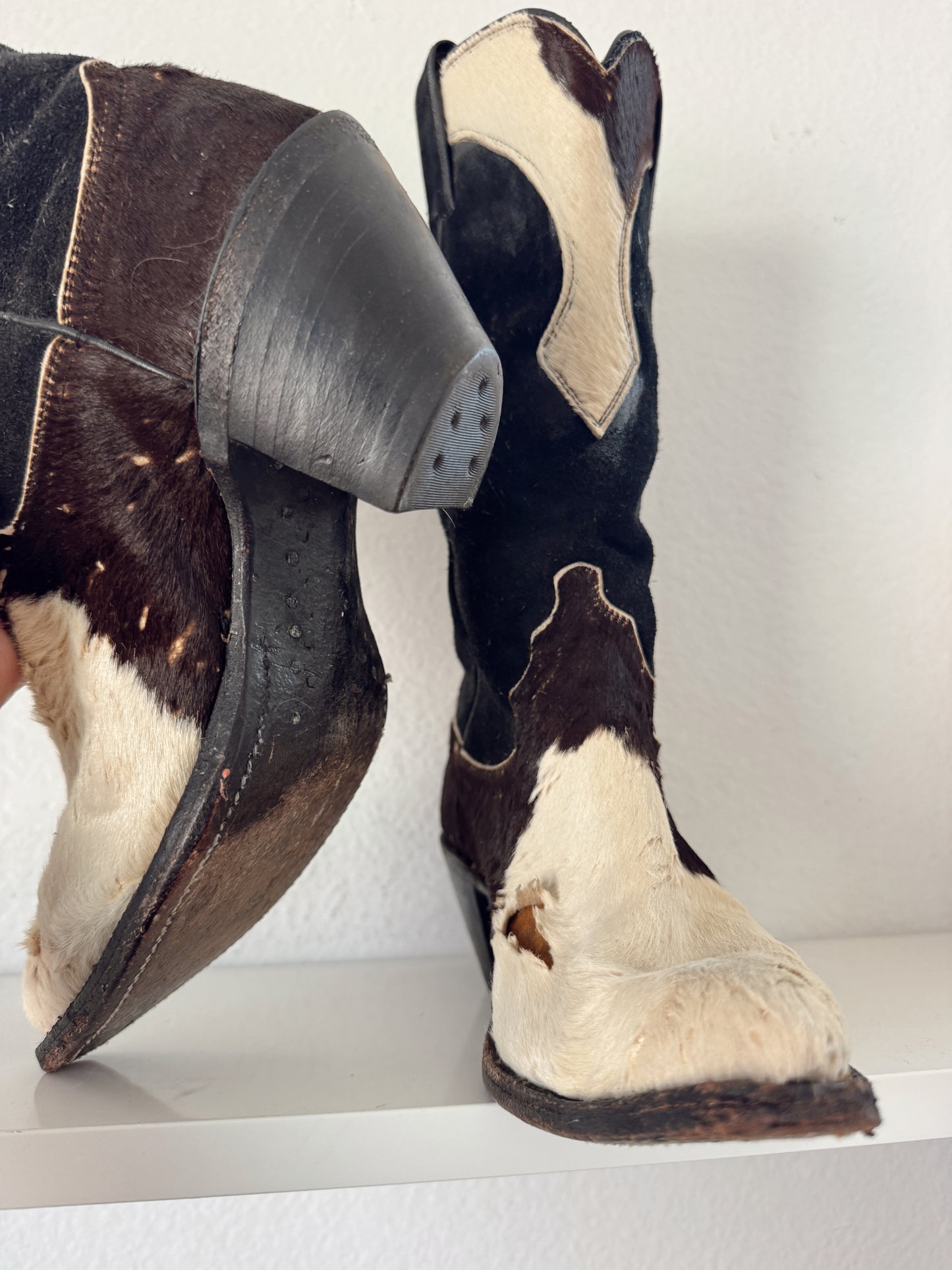 Vintage Cowhide Cowboy Boots