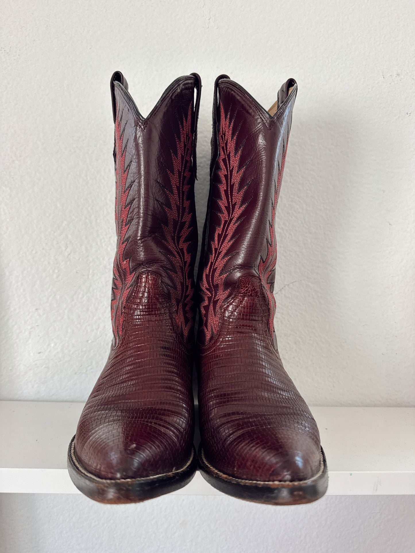 Vintage Maroon Cowboy Boots