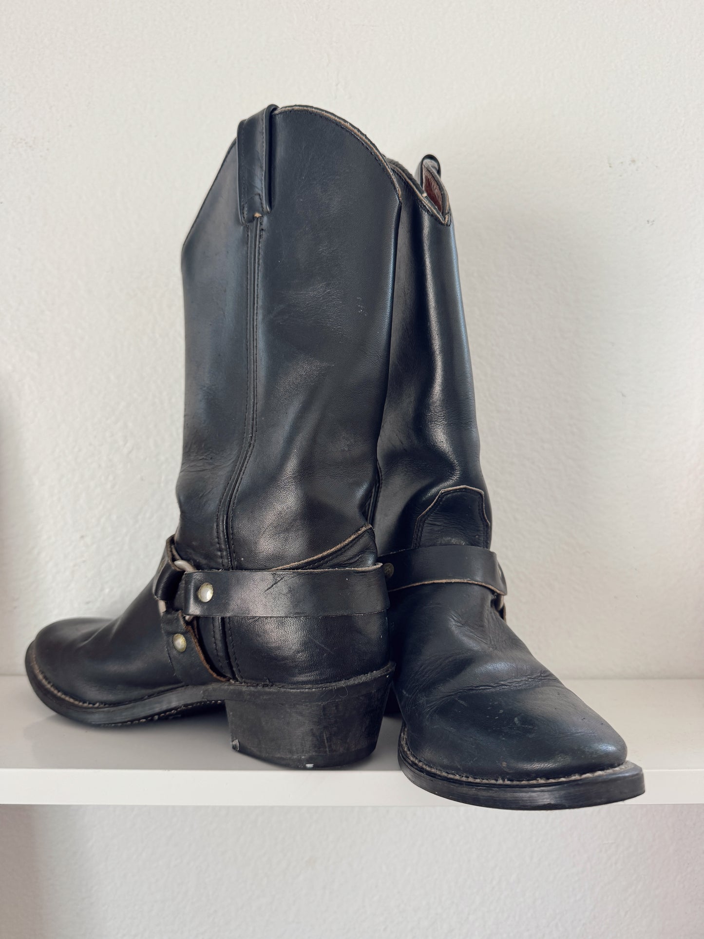 Vintage Biker Cowboy Boots