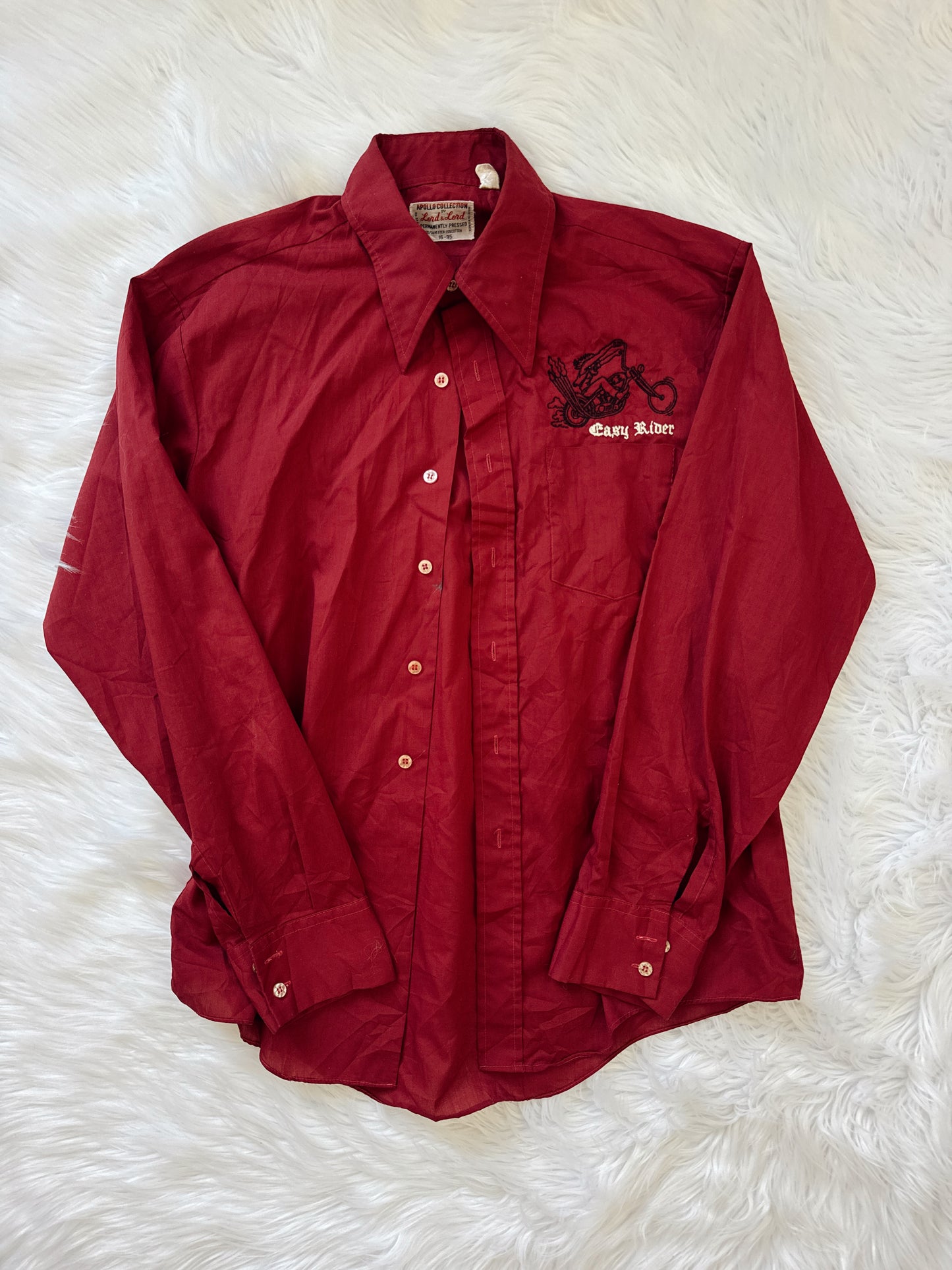 Vintage Easy Rider Burgundy Button Up