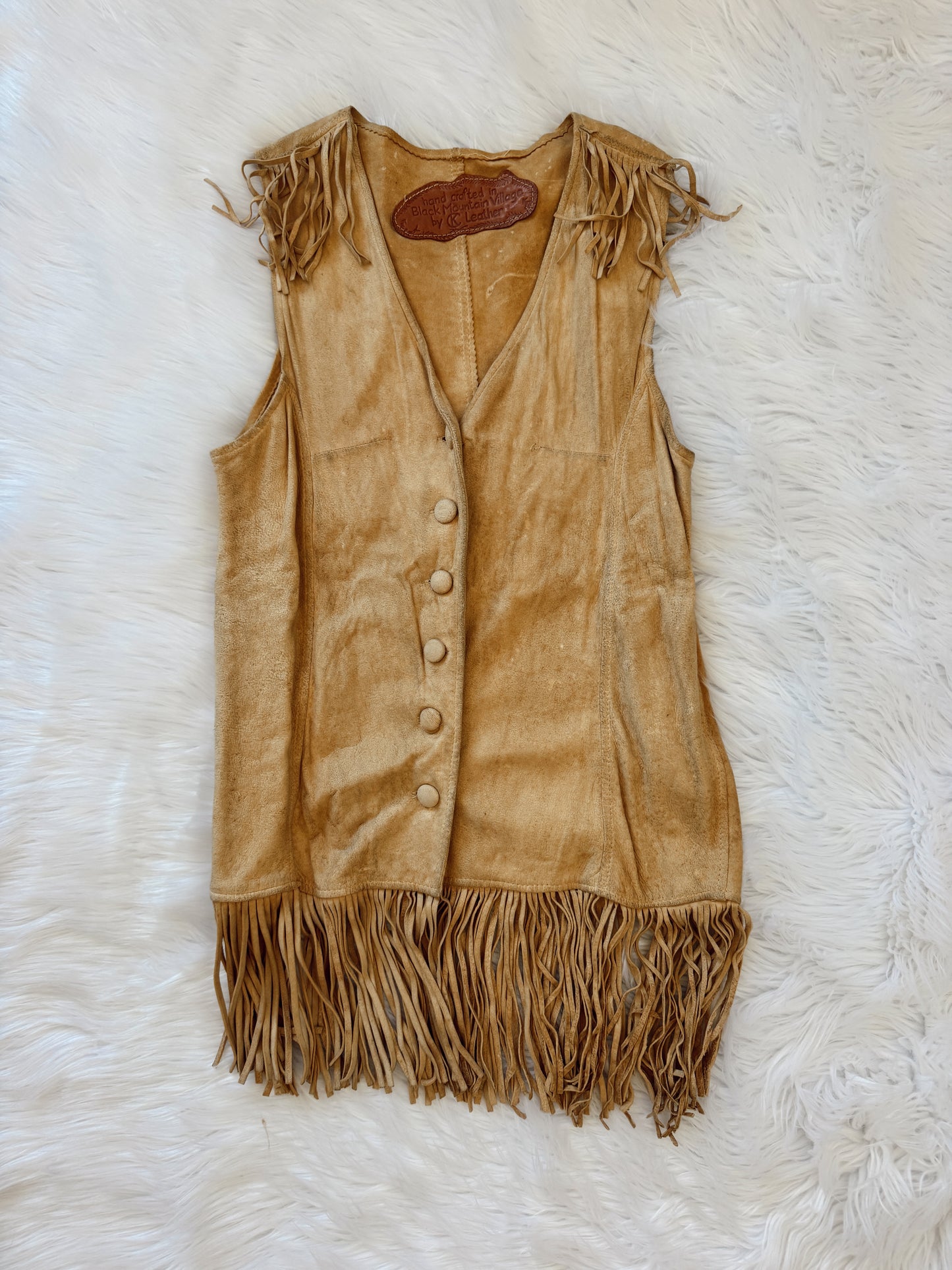 Vintage Suede Fringe Dress