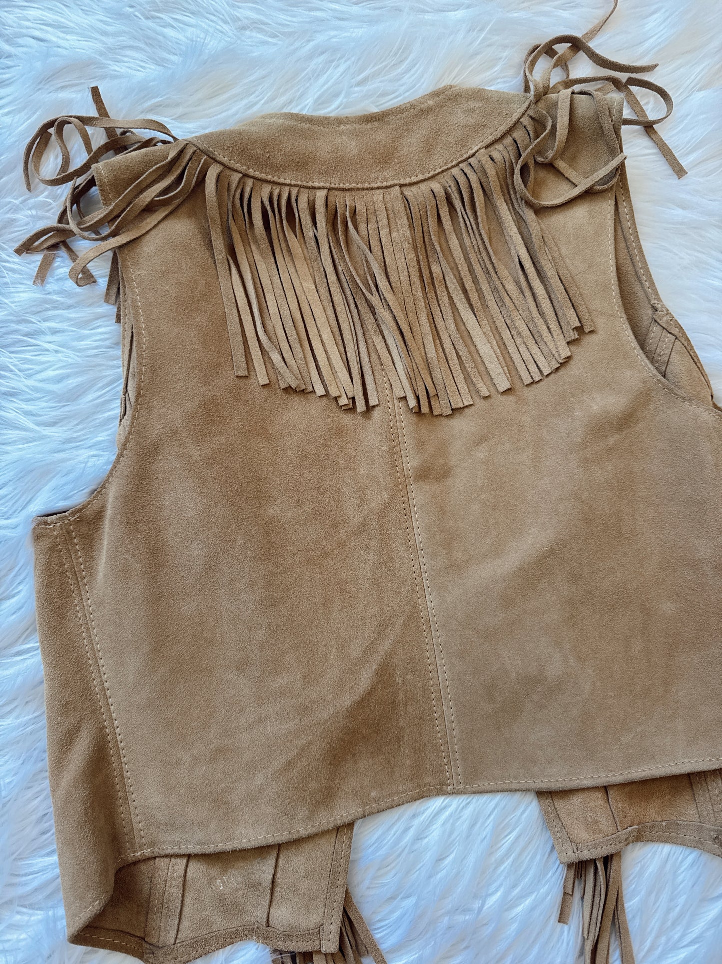 Vintage Suede Fringe Vest