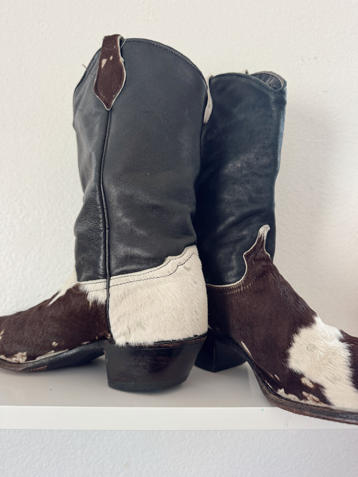 Vintage Cowhide Cowboy Boots