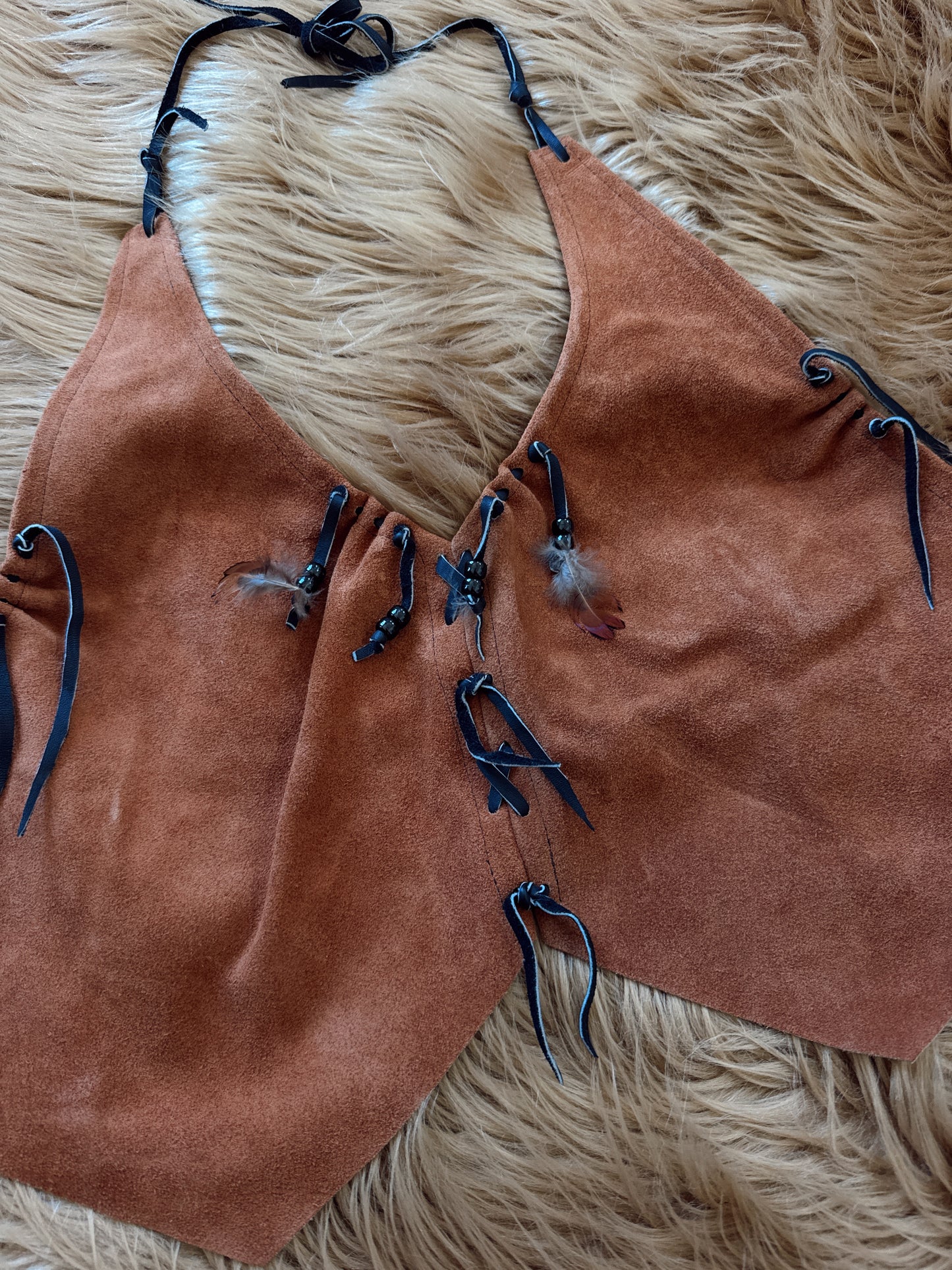 Vintage Suede Halter Top