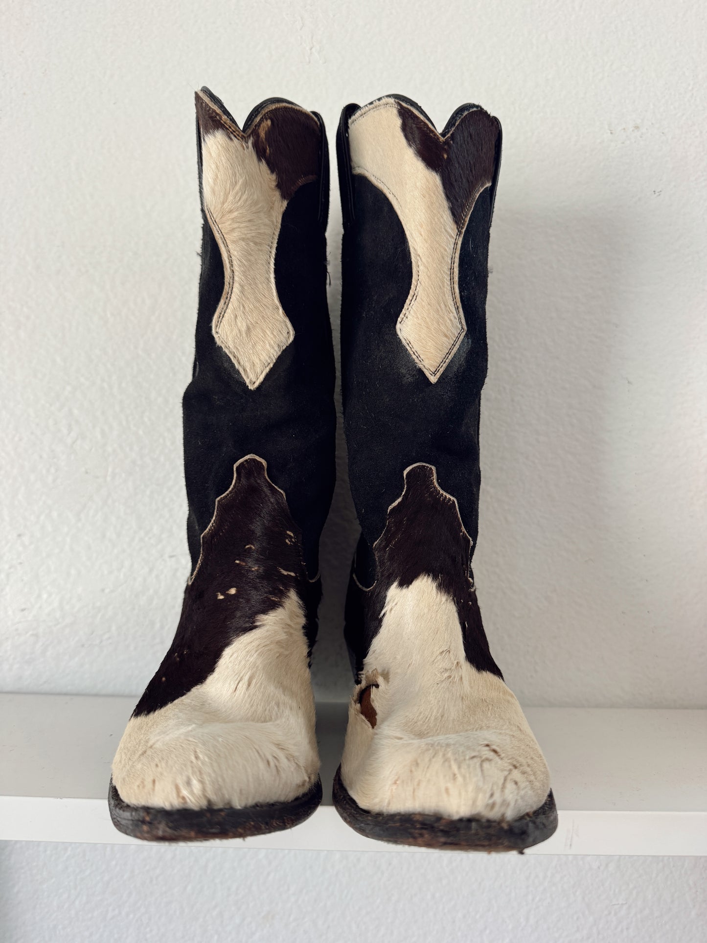 Vintage Cowhide Cowboy Boots