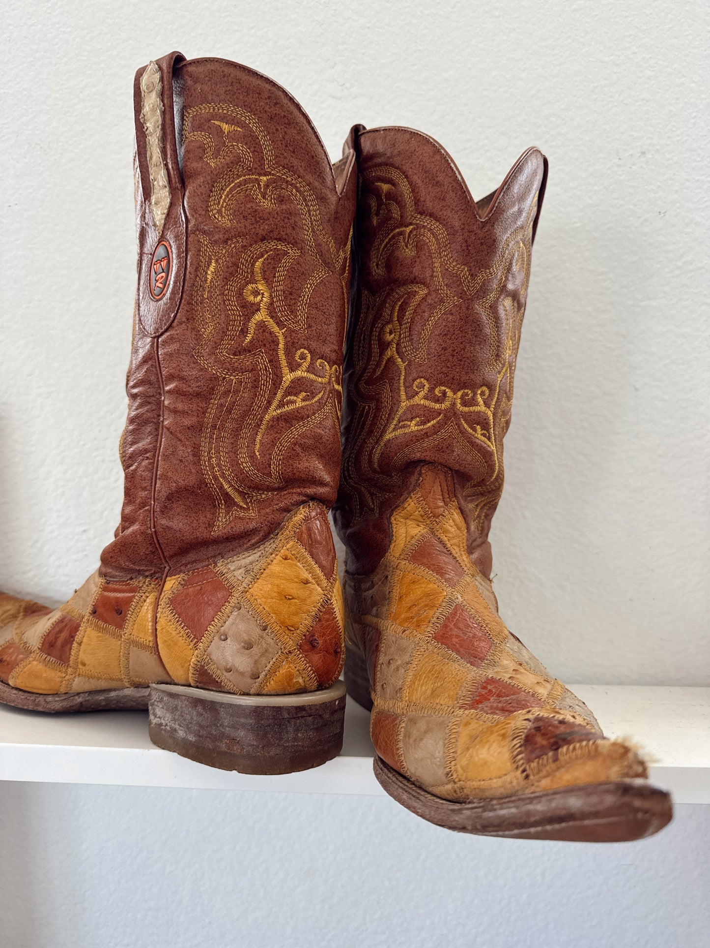 Vintage Patchwork Cowboy Boots