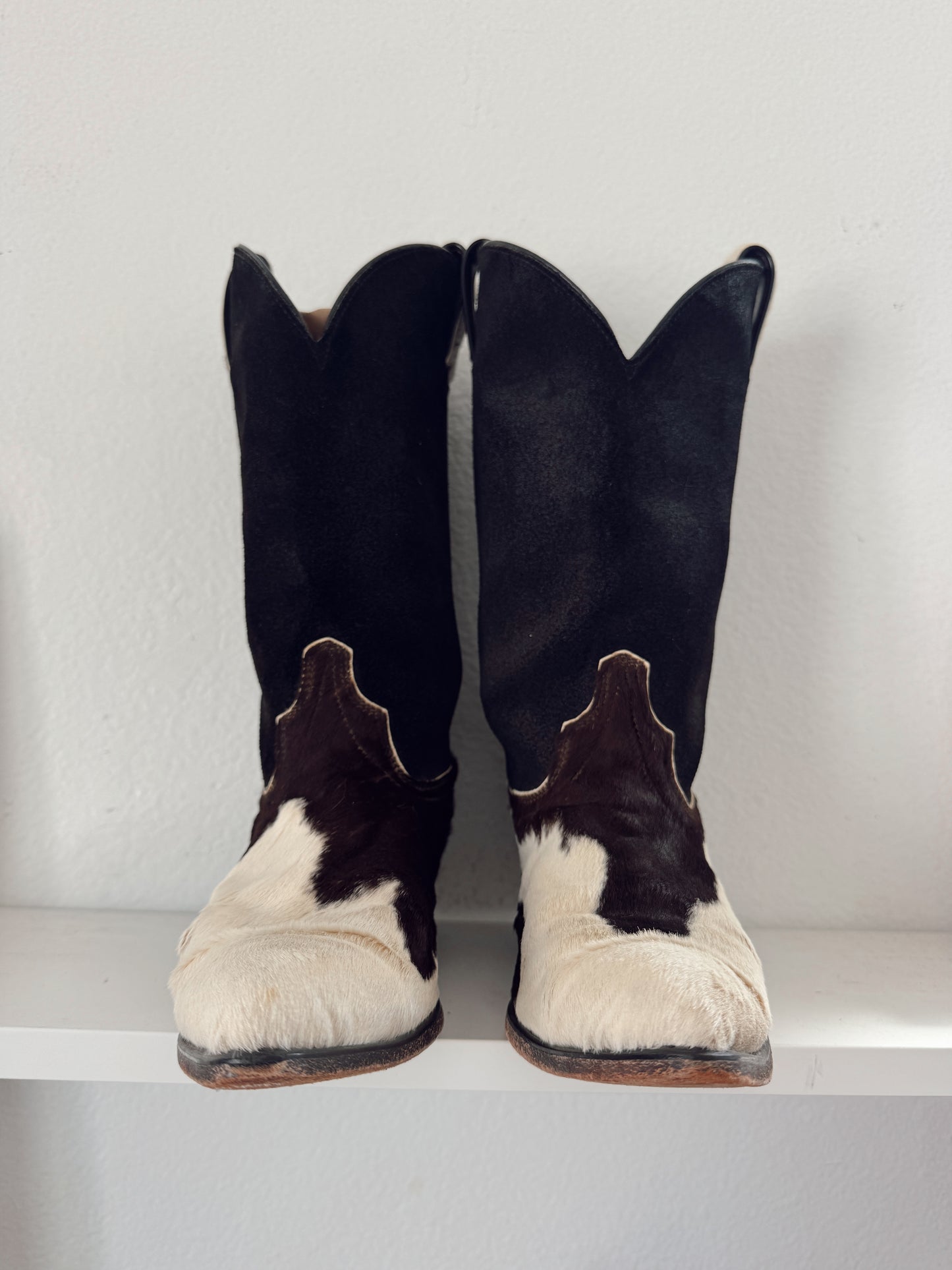 Vintage Cowhide Cowboy Boots