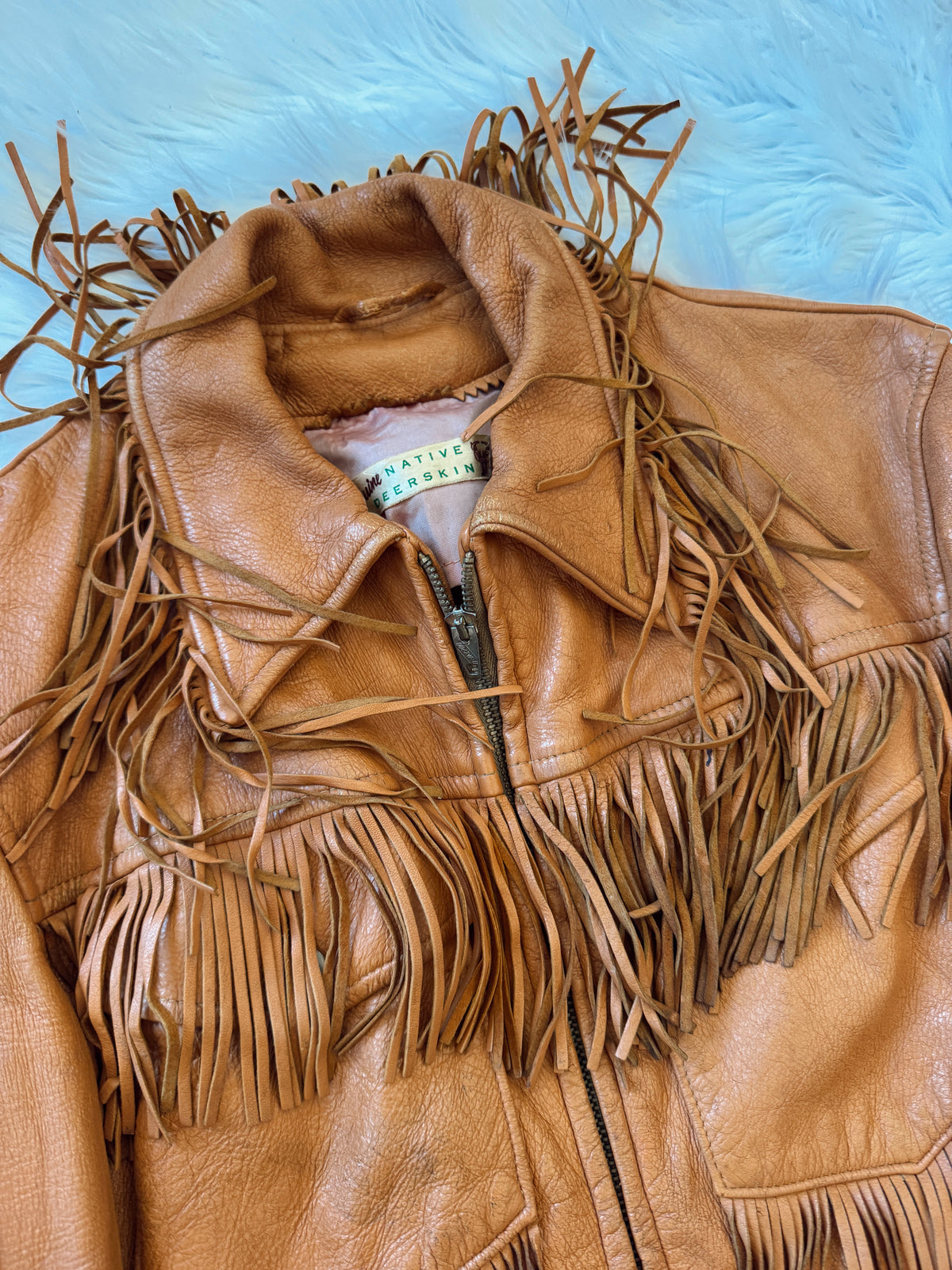 Vintage Fringe Leather Jacket